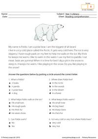 Reading comprehension - I am a polar bear