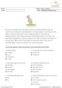 Reading comprehension - I am a kangaroo