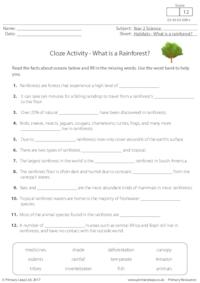 Cloze Activity - What is a Rainforest?