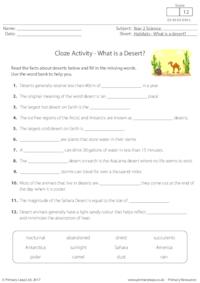 Cloze Activity - What is a Desert?