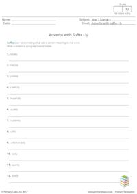 Adverbs with Suffix - ly
