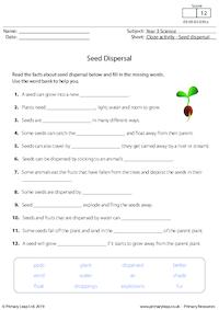 Cloze Activity - Seed Dispersal