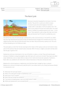 Reading comprehension - The Rock Cycle