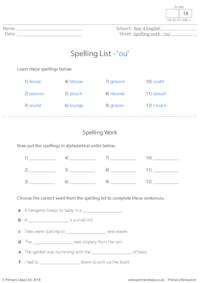 Spelling List - 'ou'