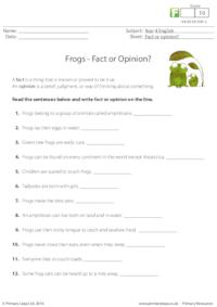Frogs - Fact or Opinion?