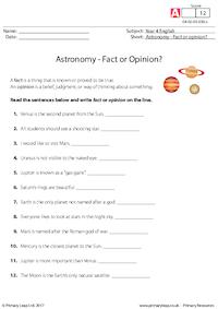 Astronomy - Fact or Opinion?