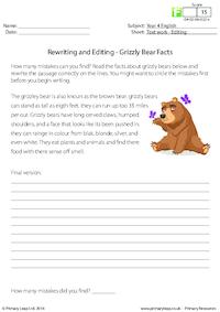 Rewriting and Editing - Grizzly Bear Facts