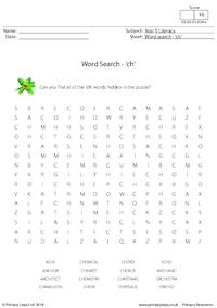 Spelling Word Search - 'ch' words