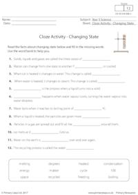 Cloze Activity - Changing State