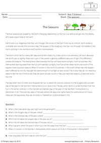 Reading comprehension - The seasons