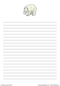 Polar bear writing paper 1