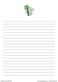 Writing paper - koala