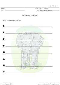 Elephant acrostic poem