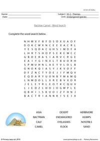 Bactrian camel word search