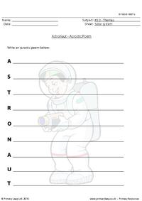 Astronaut acrostic poem