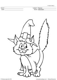 Halloween colouring picture - cat