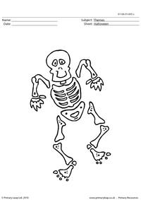 Halloween colouring picture - skeleton 2