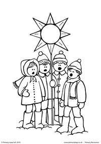 Colouring picture - Carol singers
