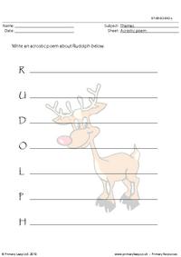 Acrostic poem - Rudolph
