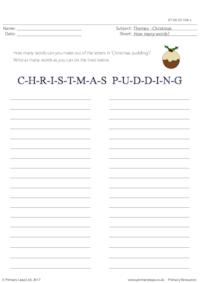 Christmas Pudding- How Many Words?