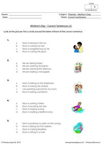 Mother's Day - Correct sentences 2