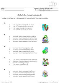 Mother's Day - Correct sentences 3