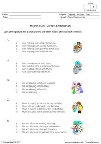 Mother's Day - Correct sentences 4