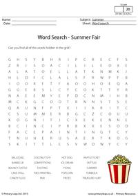 Summer Fair - Word Search