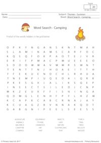 Word Search - Camping