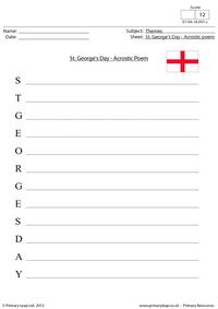St. George's Day - Acrostic poem