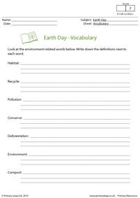 Earth Day - Vocabulary