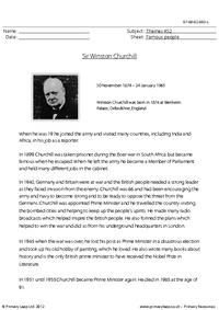 Sir Winston Churchill - Comprehension