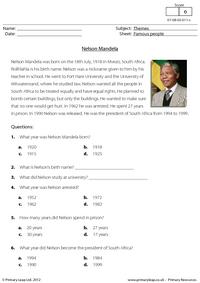 Reading Comprehension - Nelson Mandela