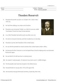 Theodore Roosevelt - Fact Sheet