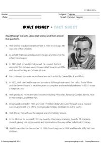Reading comprehension - Walt Disney