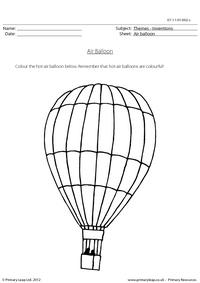 Colouring page - Air balloon