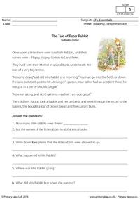 EFL Comprehension - The Tale of Peter Rabbit